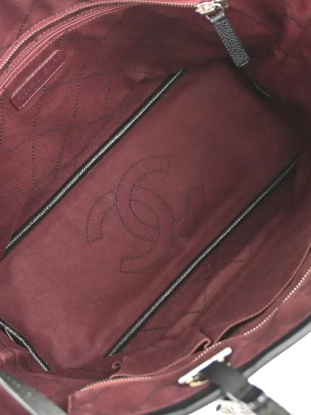 Chanel Black Calfskin On The Road Shopping Fever Tote Bag